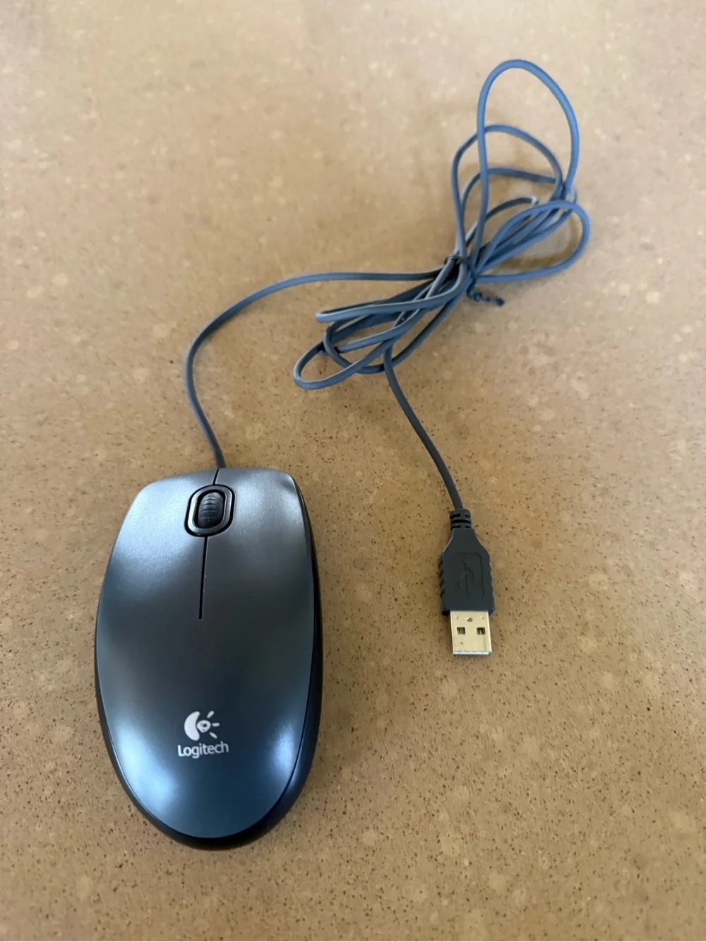 Logitech Wired USB Optical Mouse - Metallic Gray
